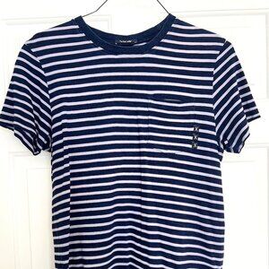Scotch & Soda Navy Lavender Striped Men's Short Sleeve Tee